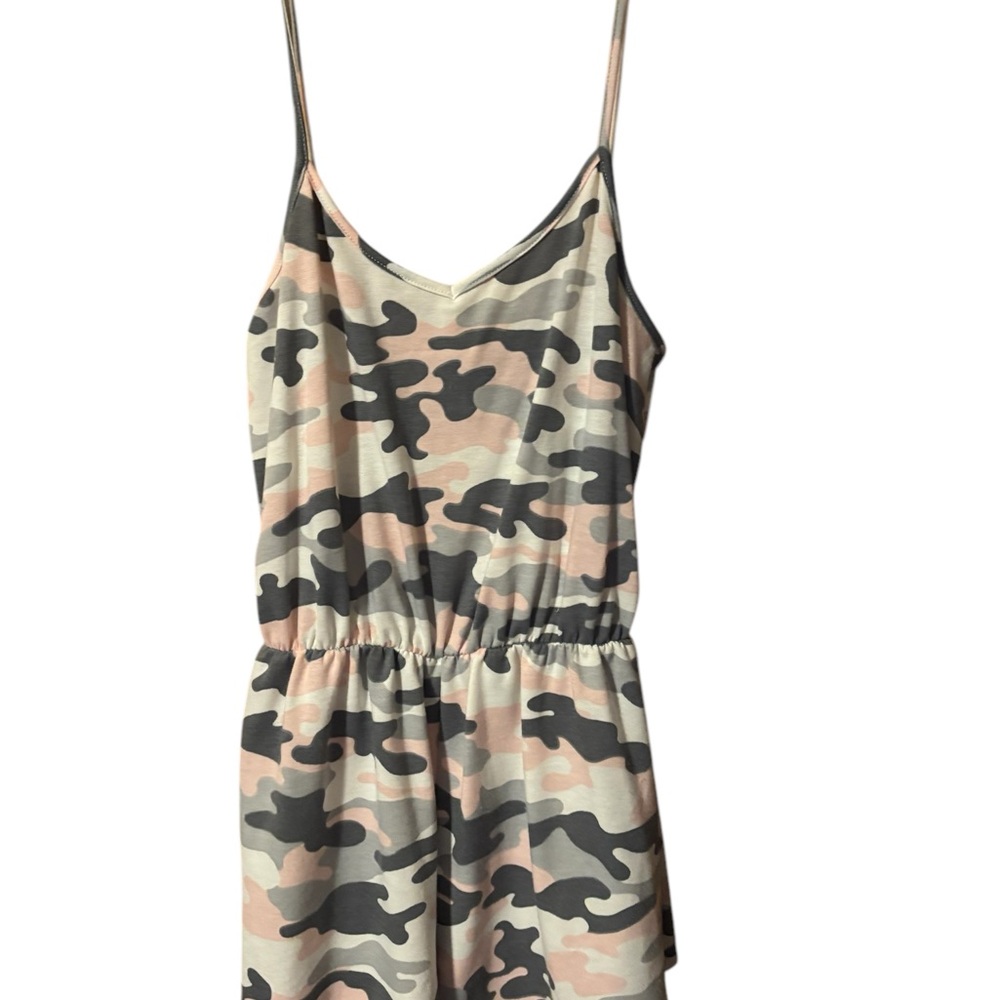 Camo Print Sleeveless Romper